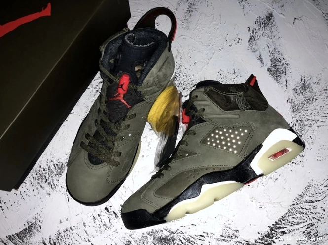 Scott x Travis Jordan Olive 6 CN1084-200 Medium Air 0729
